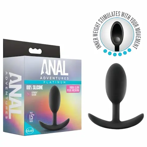 Anal Adventures Platinum – anální kolík – střední – černý