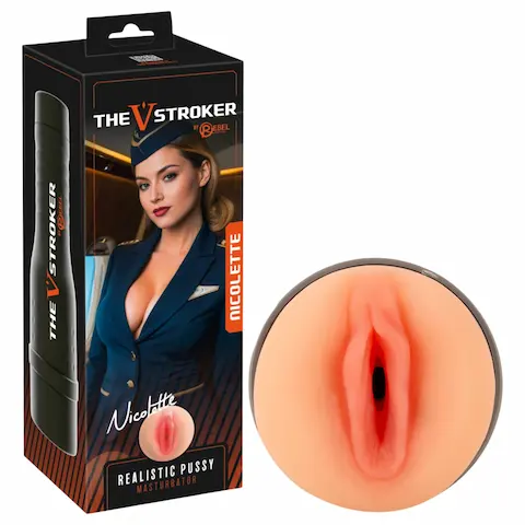Rebel The V-Stroker Nicolette – realistická umělá vagína masturbátor (tělová barva)