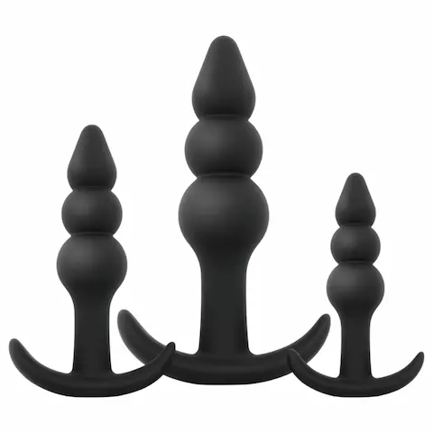 EasyToys – anální kolík set – sada 3 kusů – černý