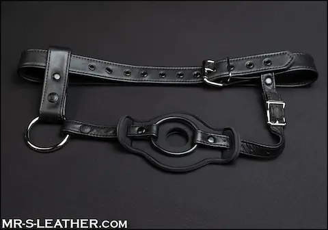 Postroj Mr. S Leather Puppy Tail Holster S/M, kožený postroj pro anální kolíky s ocasem
