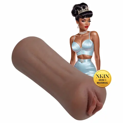 XKIN Beauty Queen Lulu – realistická umělá vagína masturbátor (tmavá přírodní)