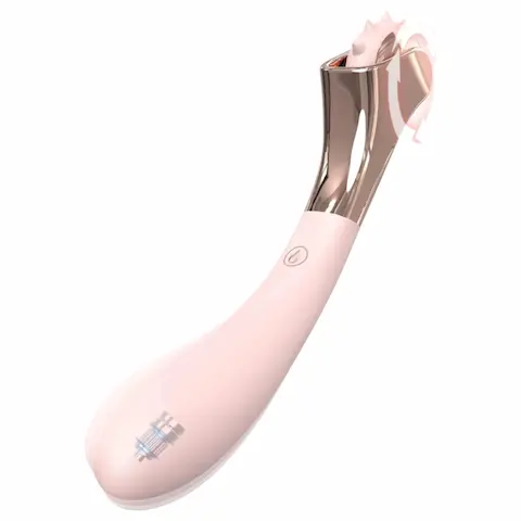 Sex HD – akumulátorový, odolný proti stříkající vodě vibrátor s kolečkem na dráždění (růžový)