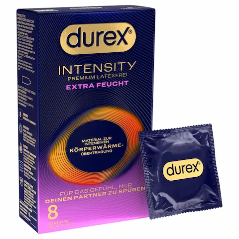 Durex Intensity – extra lubrikovaný, bezlatexový kondom (8 ks)