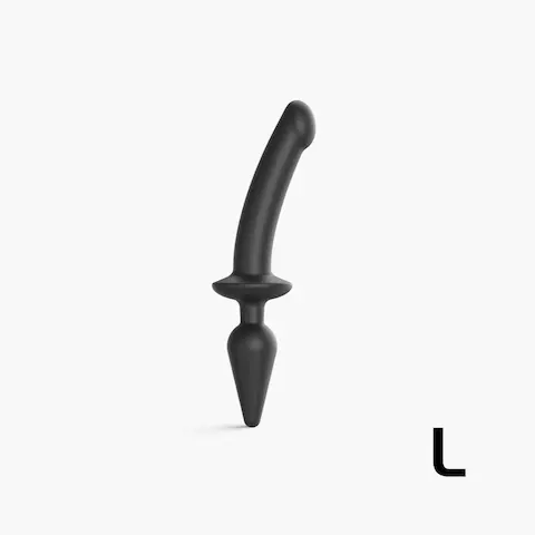 strap-on-me Semi-Realistic Switch Plug-in 2in1 Dildo & Butt Plug Black