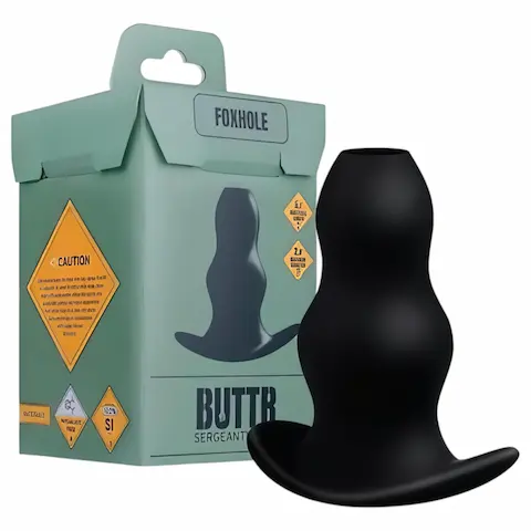 BUTTR – dutý anální dilatátor dildo – černý