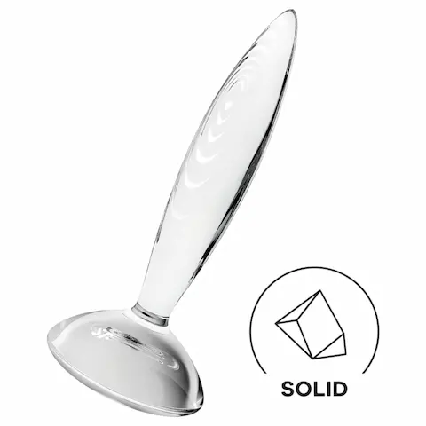 Satisfyer – skleněné dildo – vroubkované – čiré