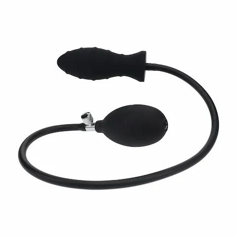 Shots Levelz Ribbed Inflatable Anal Plug, silikonový anální kolík 10 x 3,8 cm
