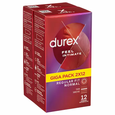 Durex Feel Intimate – ultratenké kondomy – balení 2×12 ks