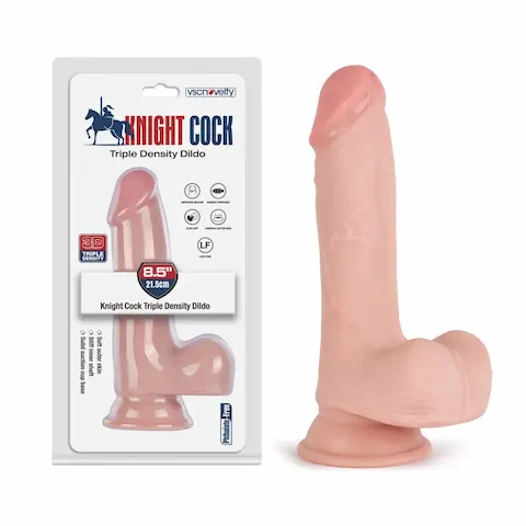 VscNovelty Knight Cock Triple Density Dildo 8.5″, realistické dildo s přísavkou 21 x 4,6 cm