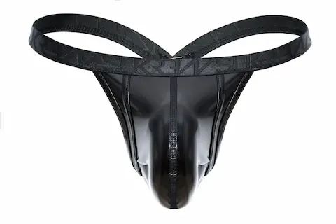 Tanga Sukrew Wet Look Bubble Thong Fetish Black