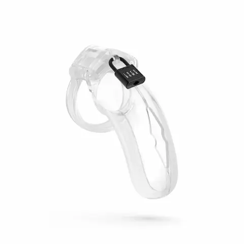 Lockdown Chastity Cage Clear Large, pás cudnosti pro muže