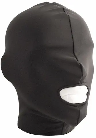 Mister B Lycra Hood Mouth Open Only, spandexová černá kukla