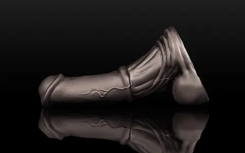 Weredog Jack Jet Extra Large, prémiové černé silikonové dildo 37 x 6,7–8,4 cm