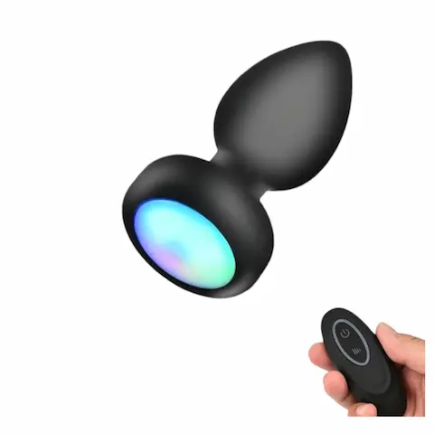 Mrow – anální vibrátor s dálkovým ovládáním a LED – černý