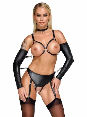 Bad Kitty Set s návleky na ruce – černý