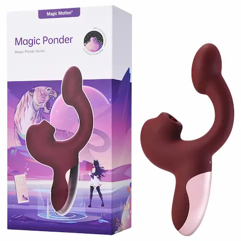 Magic Motion Magic Ponder – duální vibrátor na klitoris a bod G – bordó