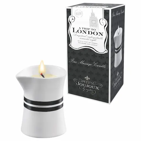 Petits Joujoux London – masážní svíčka – rebarbora a ambra – 120 ml