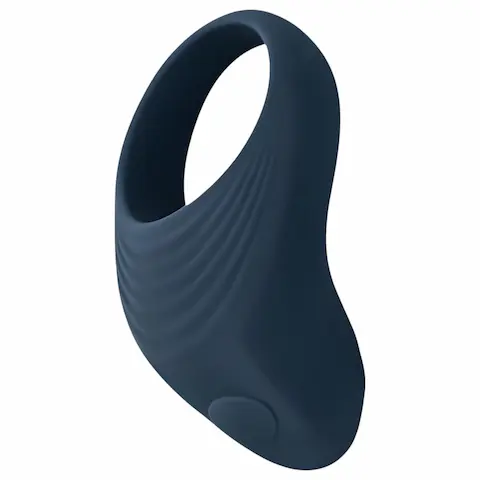 Boners – vibrační erekční kroužek na penis s akumulátorem (modrý)