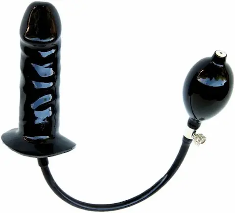 Mister B Inflatable Solid Plug S, černý nafukovací anální kolík s pevným jádrem 14 x 3,5 cm