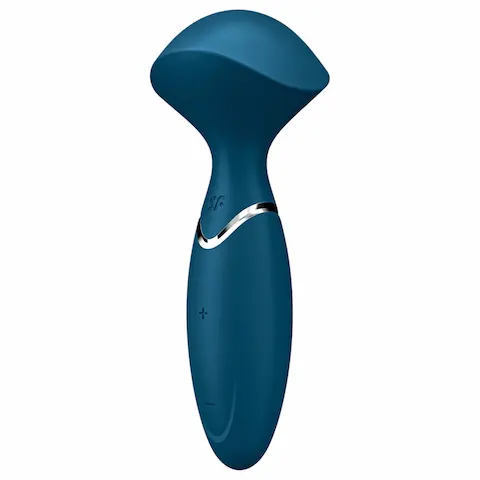 Satisfyer Mini Wand-er – vodotěsný masážní vibrátor (modrý)