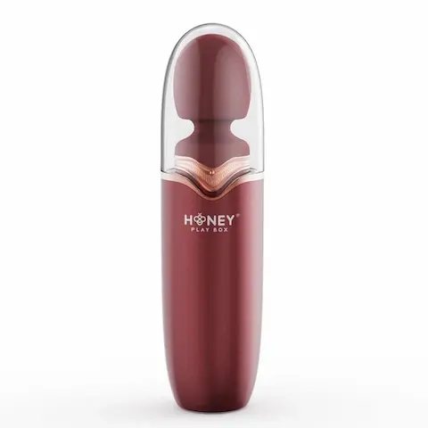 Masážní hlavice HONEY PLAY BOX STORMI Rechargeable Heating and Vibrating červená