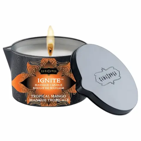 Kama Sutra – masážní svíčka – veganská, sladké mango, 170g
