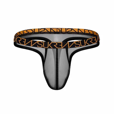Tanga Sukrew Sheer Low-Rise Thong Shadow Black
