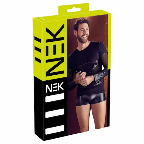 NEK – Dlouhý rukáv s křížovými páskami pro muže (černá)