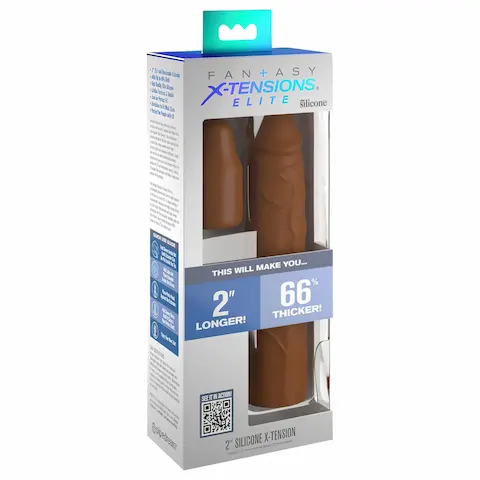 Pipedream – X-TENSION Elite 2 – nastavitelný návlek na penis (hnědý)