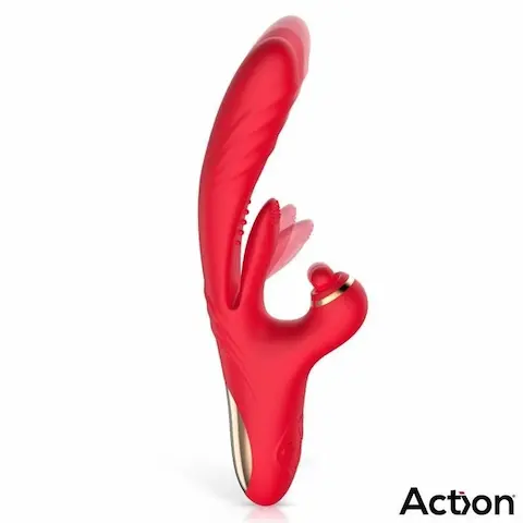 Action Limbe, silikonový vibrátor na bod G a klitoris 26,5 x 3,3 cm