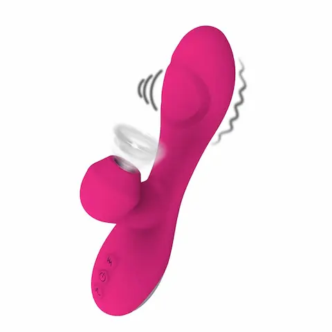 Romant Flap vibrátor rabbit s poklepem a tlakovým stimulátorem na klitoris růžový