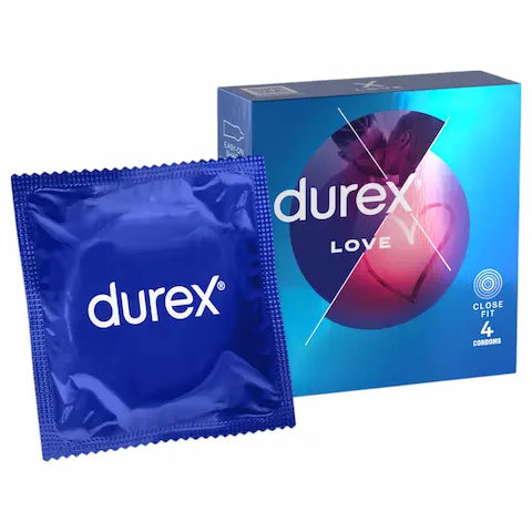 Durex Love – kondomy Close Fit – těsný střih – 4 ks