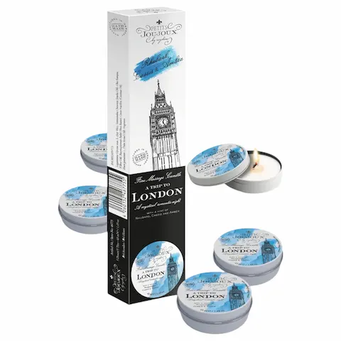 Petits Joujoux – masážní svíčka – rebarbora a ambra – 5×43ml