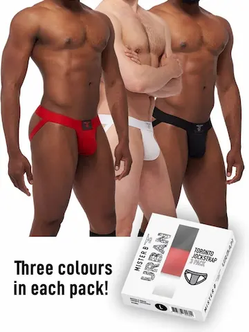 Jocksy Mister B Urban Toronto Jockstrap 3 ks XL, výhodné balení 3 pánských push-up jocksů