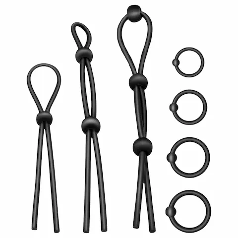 Addicted Toys – sada silikonových erekčních kroužků – 7 ks – černá
