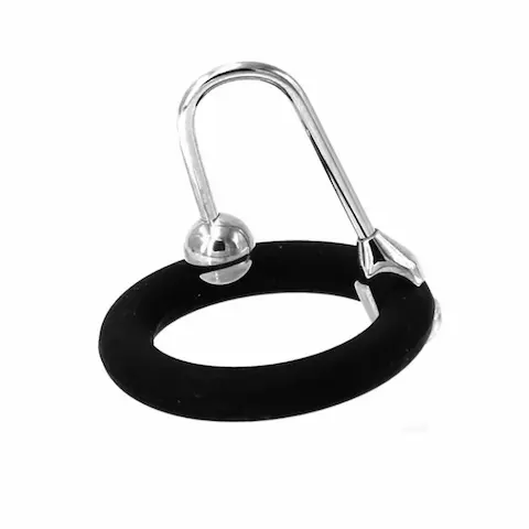 Slave4master Flexi Cum Stopper, ocelová kulička do uretry s kroužky na žalud