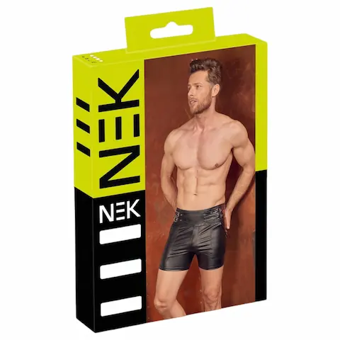 NEK – pánské šortky – prodloužené – kovová spona – černé