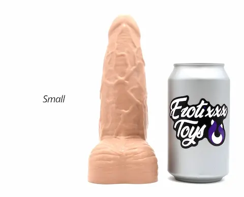 Erotixxx Toys Big Veiny Pale Flesh 75% S, prémiové silikonové dildo s Vac-U-Lock 18,5 x 3,6–5,2 cm