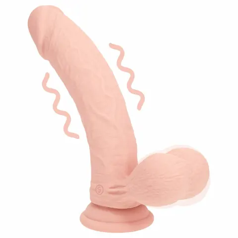 RealRock – realistický vibrátor s dvojitou hustotou (tělová barva) – 15 cm