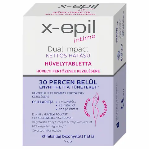 X-Epil Intimo Dual Impact – vaginální tablety – dvojitý účinek – 7 ks