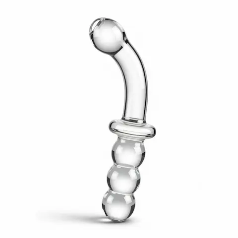 ToyJoy Glass Worxx Dual-Ended Anal & G-Spot Dildo, oboustranné skleněné dildo 19 x 3 cm
