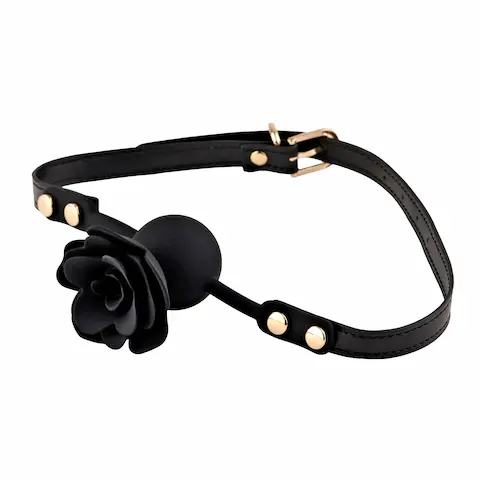 HeavyFun Black Rose Silikonový roubík prodyšný