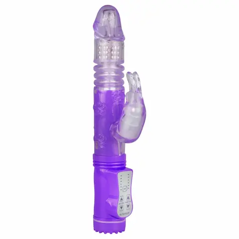 EasyToys Bunny – přirážející-rotační vibrátor (fialový)