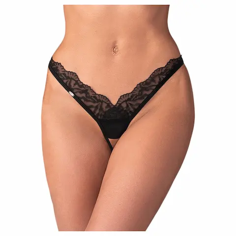 Obsessive – dámské tanga – průhledná krajka – černá