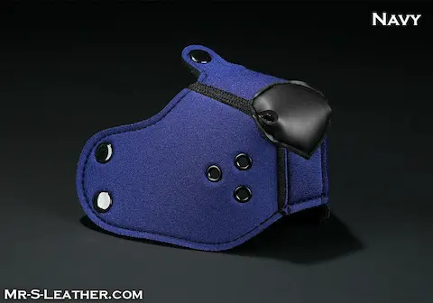 Mr. S Leather Neoprene K9 Muzzle Navy, neoprenový čumák pro puppy play