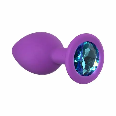 Lola Games Emotions Cutie Small Purple-Light Blue Crystal, silikonový anální kolík 7 x 2,8 cm