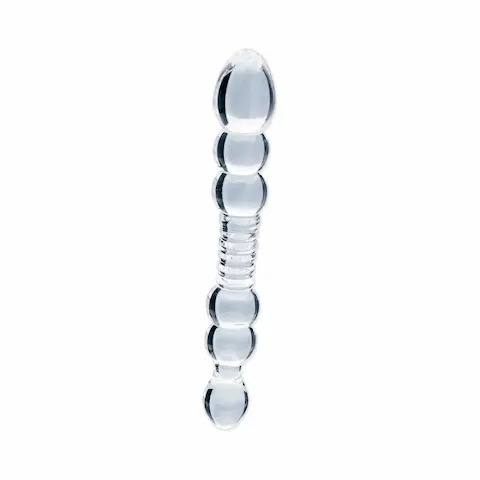 Clarity Elysian Serenade, oboustranné dildo z borosilikátového skla 21,3 x 3,3 cm