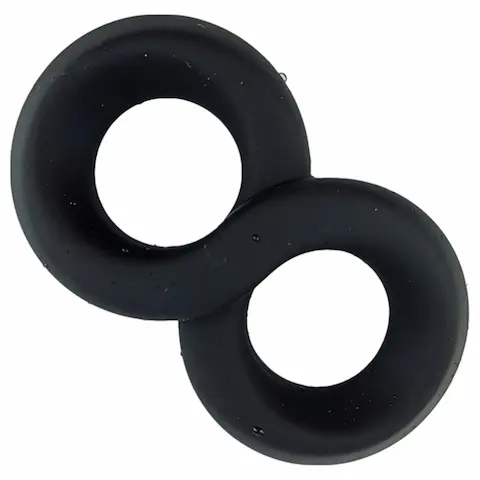 Pulselock Taur – dvojitý kroužek na penis a varlata (černý) – 20 mm