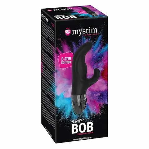 mystim Hop Hop Bob E-Stim – akumulátorový elektro vibrátor (černý)