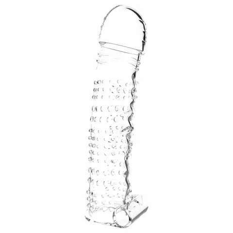 Lonely – vibrační návlek na penis s výstupky – transparentní